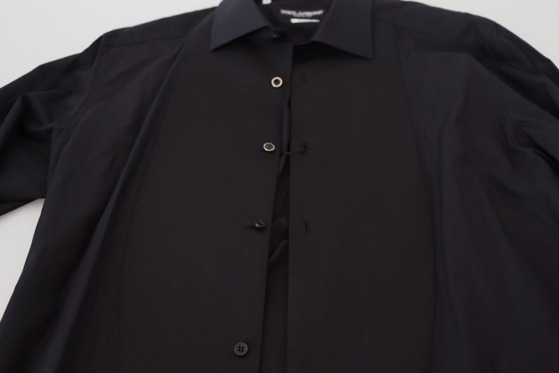 Dolce & Gabbana Elegant Black Formal Long Sleeve Shirt - IT41 | L