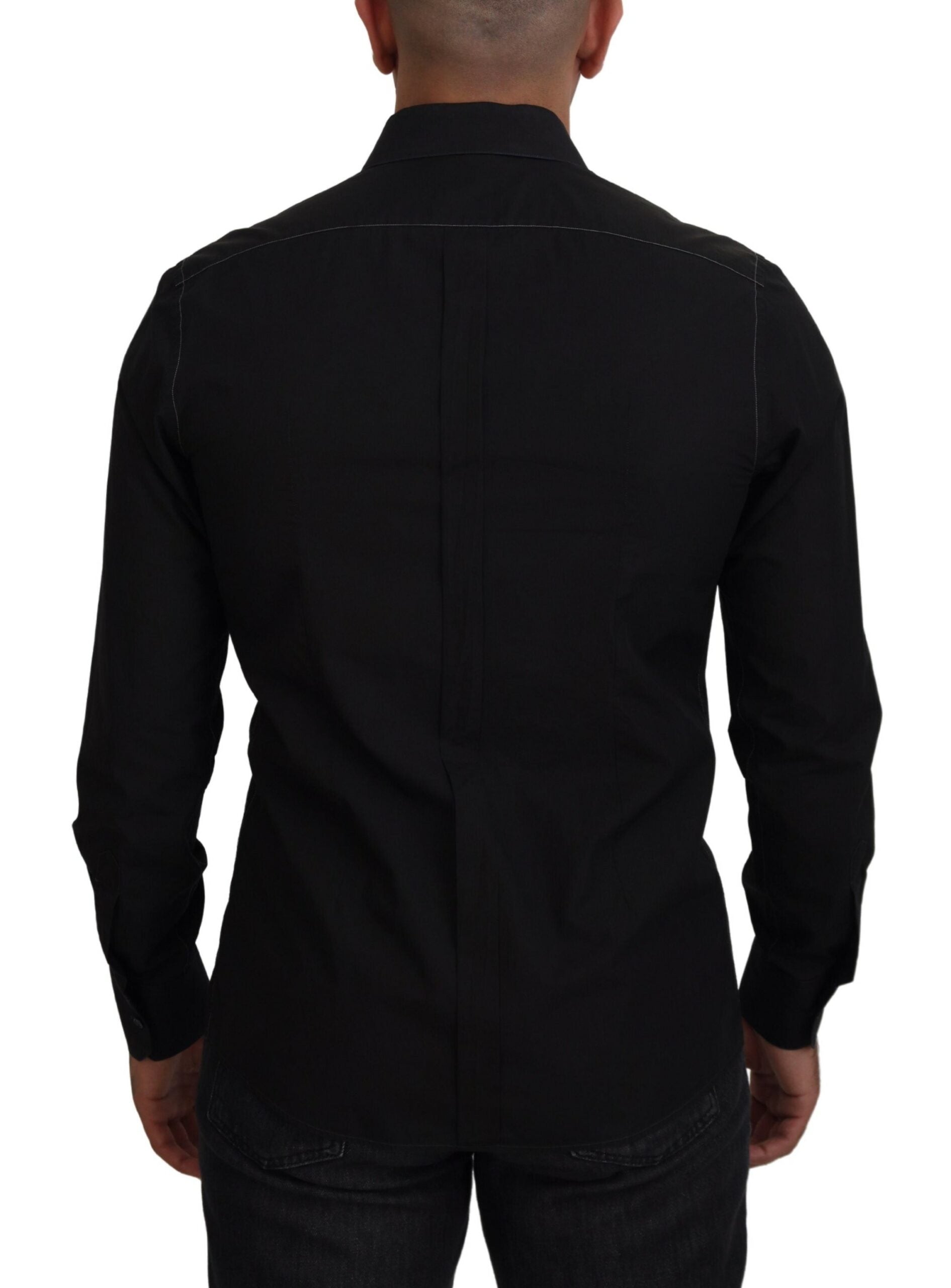 Dolce & Gabbana Elegant Black Formal Cotton Shirt - IT41 | L