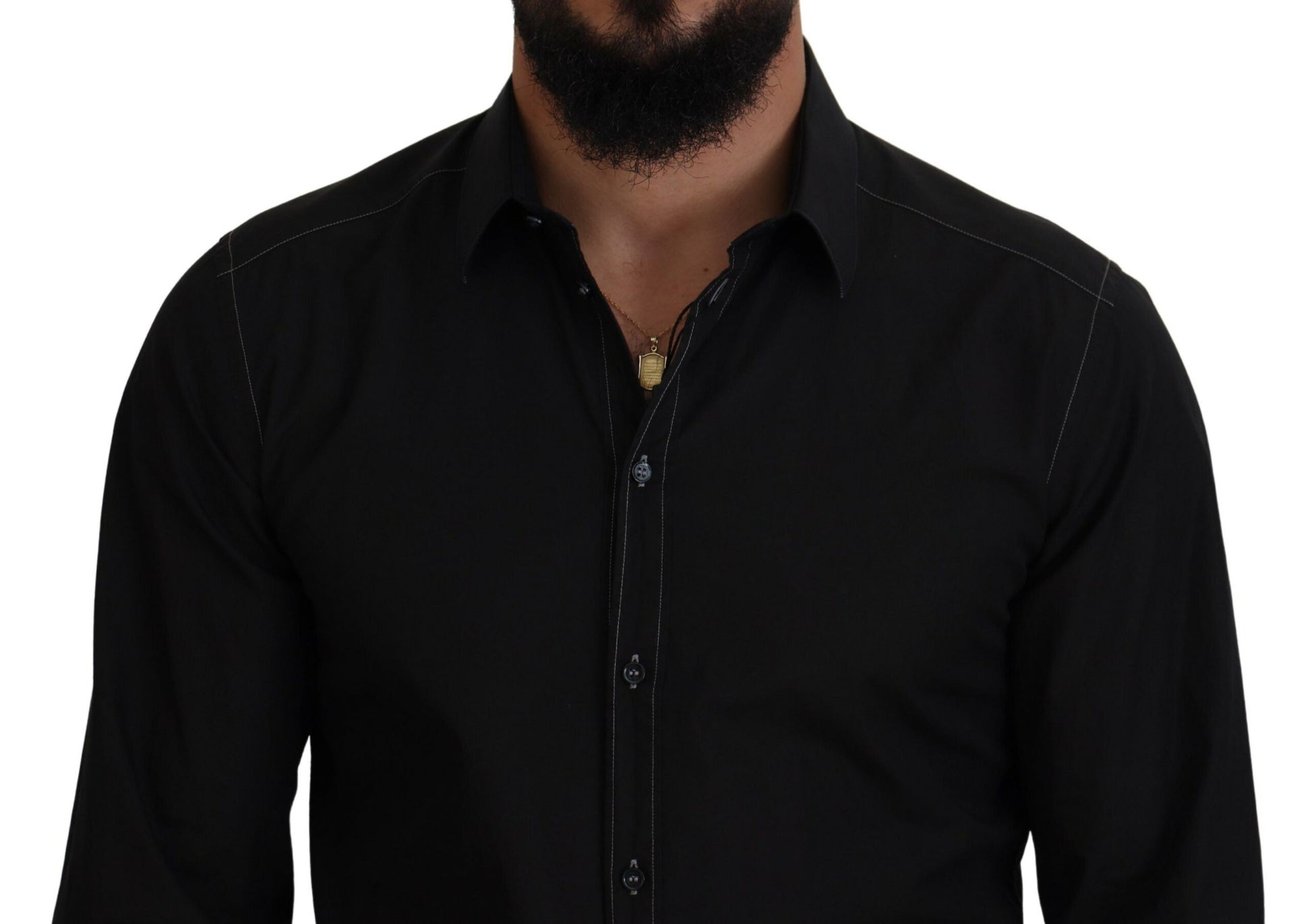 Dolce & Gabbana Elegant Black Formal Cotton Shirt - IT41 | L