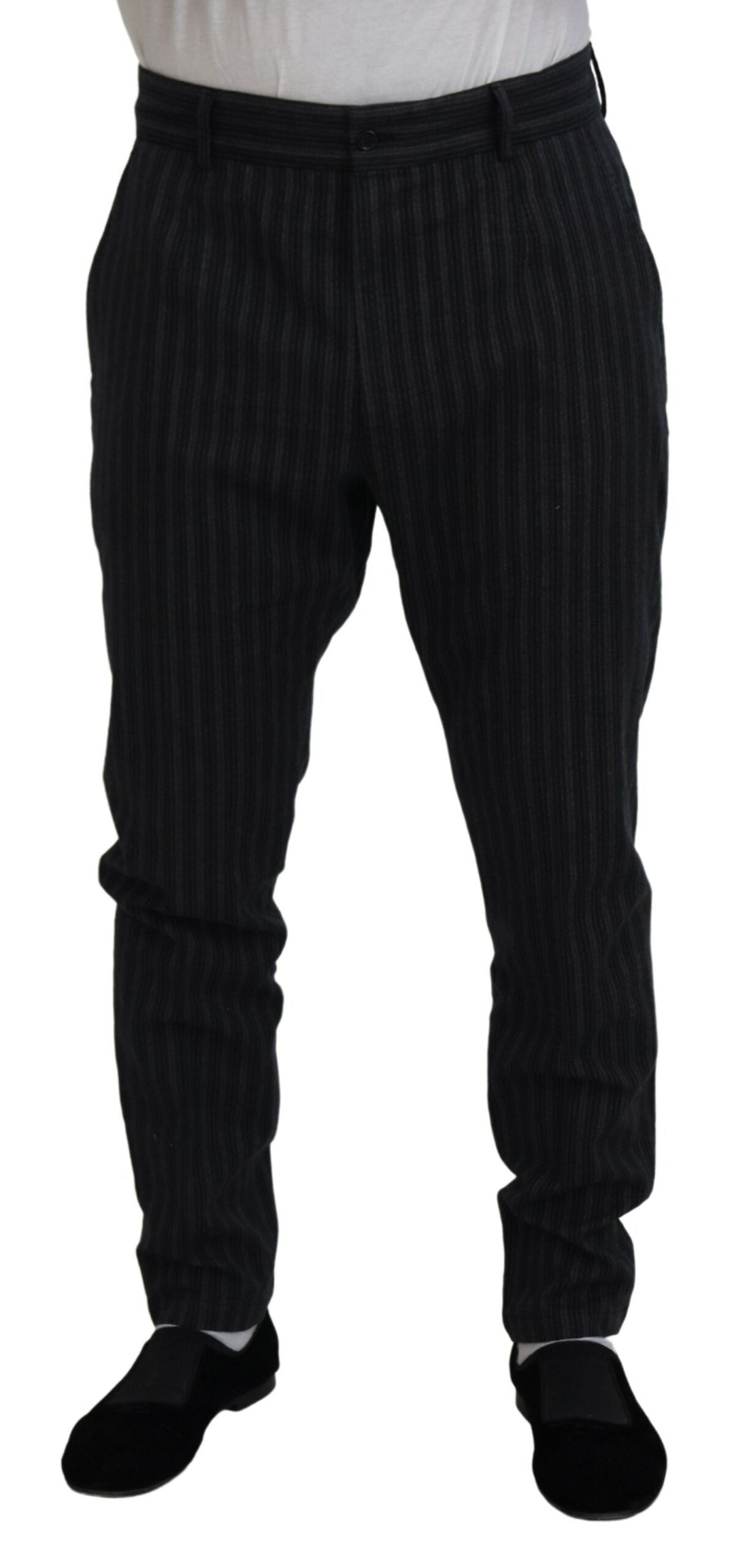 Dolce & Gabbana Elegant Striped Chino Dress Pants - IT52 | L