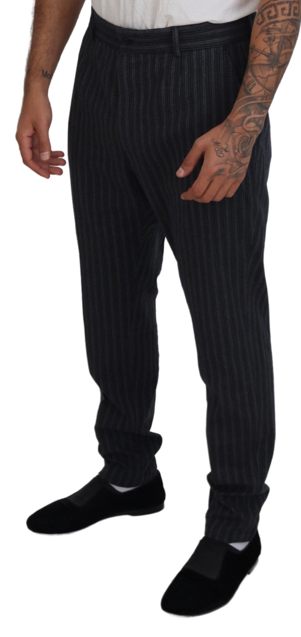 Dolce & Gabbana Elegant Striped Chino Dress Pants - IT52 | L