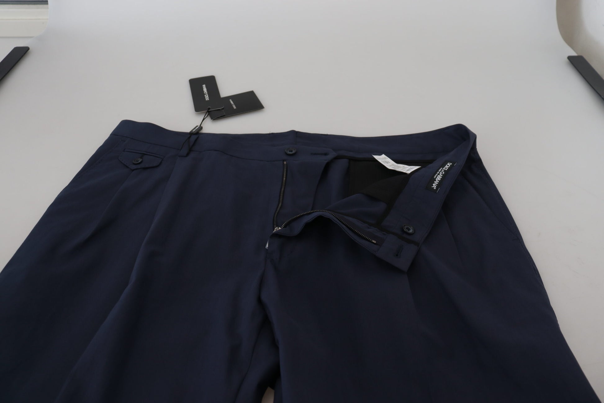 Dolce & Gabbana Elegant Dark Blue Chino Dress Pants - IT56 | XL