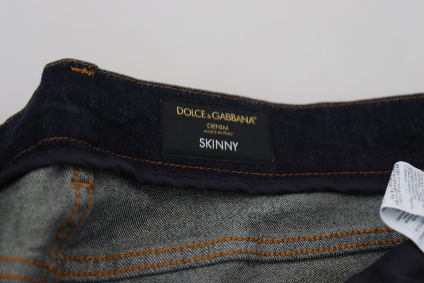 Dolce & Gabbana Sleek Skinny Jeans in Dark Blue - IT56 | XL