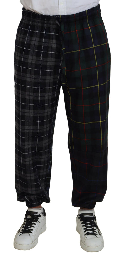 Dolce & Gabbana Checkered Wool Blend Jogger Pants - IT48 | M