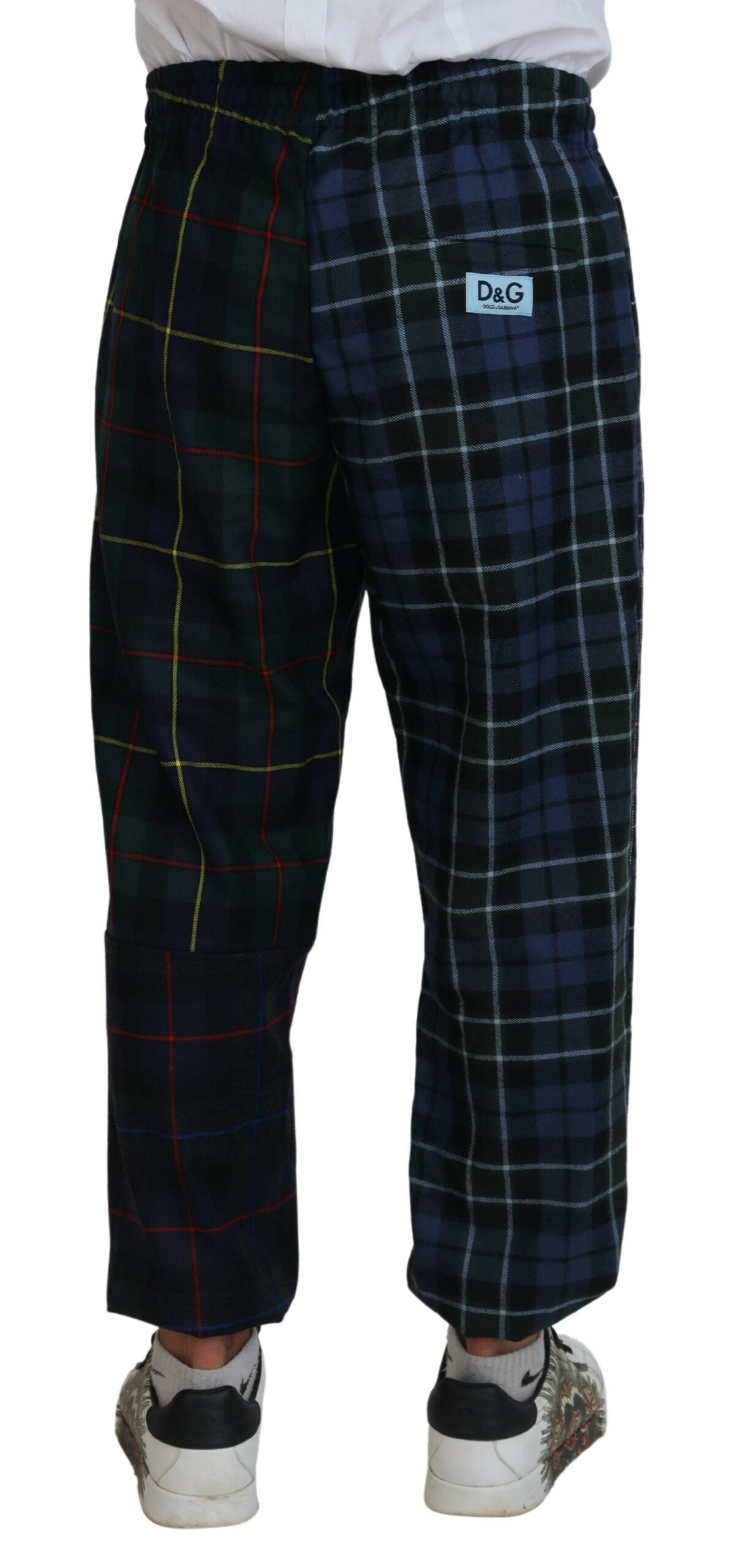 Dolce & Gabbana Checkered Wool Blend Jogger Pants - IT48 | M