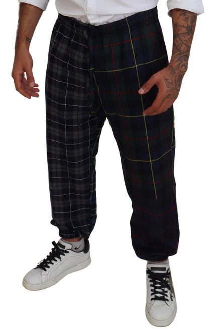 Dolce & Gabbana Checkered Wool Blend Jogger Pants - IT48 | M