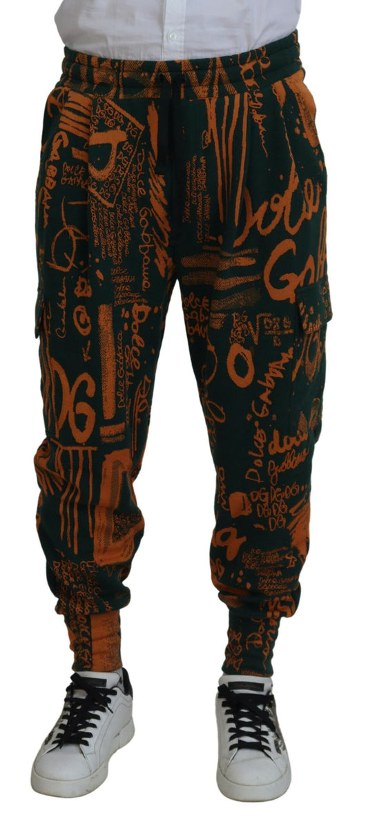 Dolce & Gabbana Multicolor Silk Blend Jogger Cargo Pants - IT48 | M