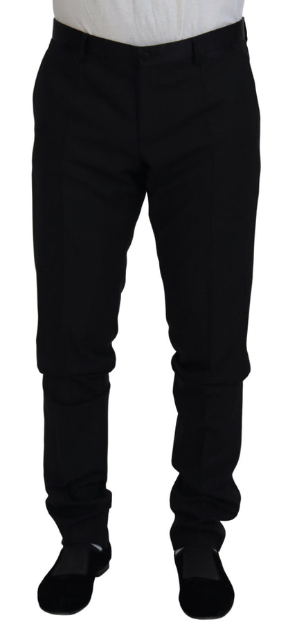 Dolce & Gabbana Elegant Black Dress Pants from Virgin Wool Blend - IT52 | L