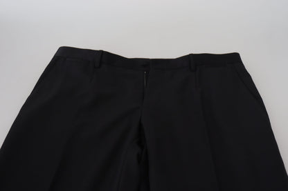 Dolce & Gabbana Elegant Black Dress Pants from Virgin Wool Blend - IT52 | L