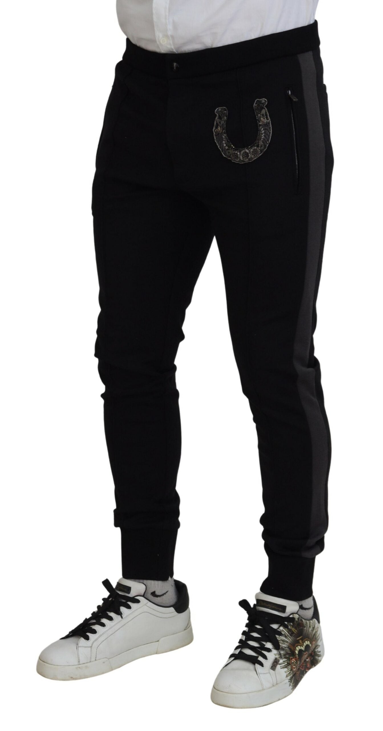 Dolce & Gabbana Elegant Black Jogger Pants in Luxe Wool Blend - IT52 | L