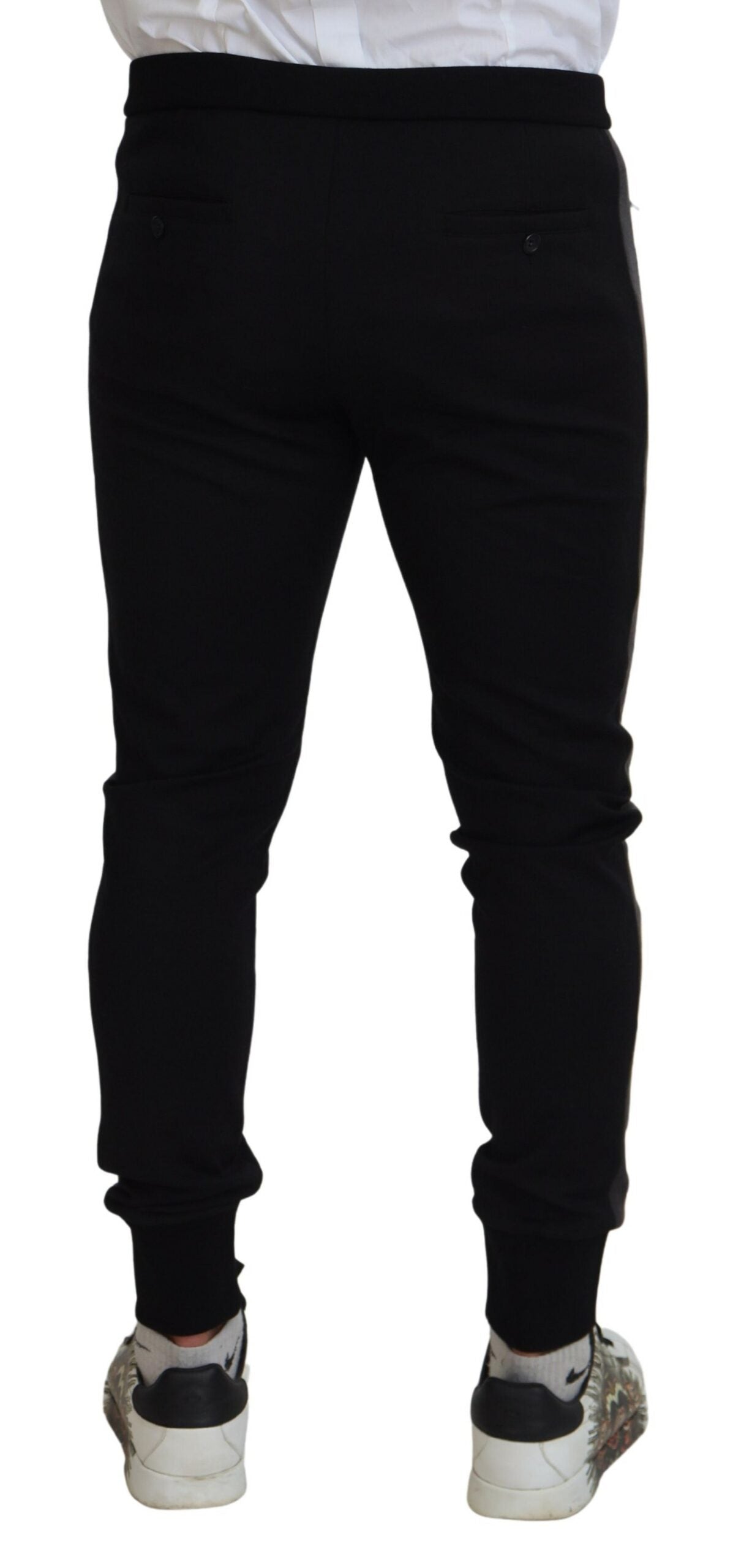 Dolce & Gabbana Elegant Black Jogger Pants in Luxe Wool Blend - IT52 | L