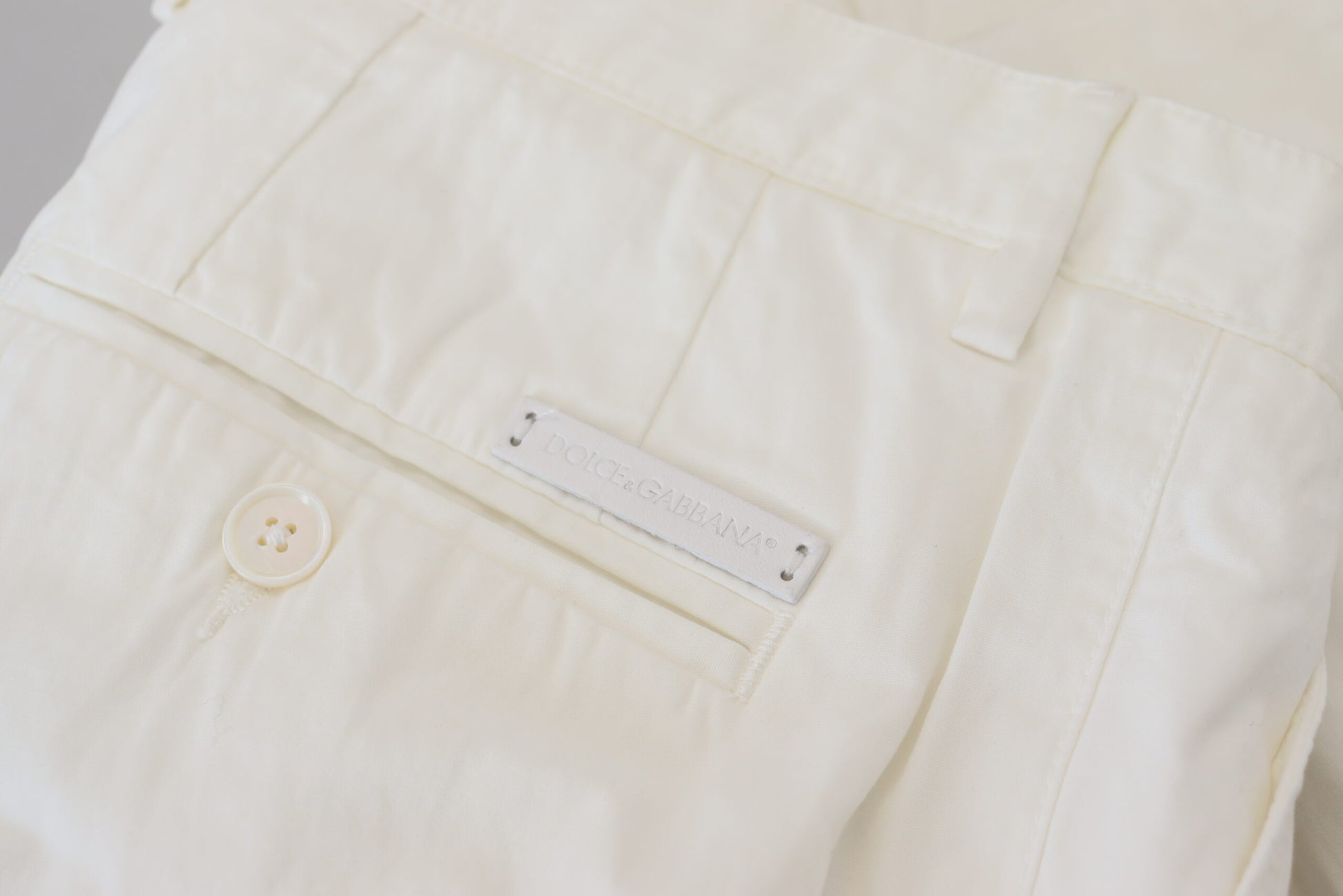 Dolce & Gabbana Elegant White Cotton Chino Pants