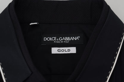 Dolce & Gabbana Elegant Slim Fit Tuxedo Dress Shirt - IT41 | L