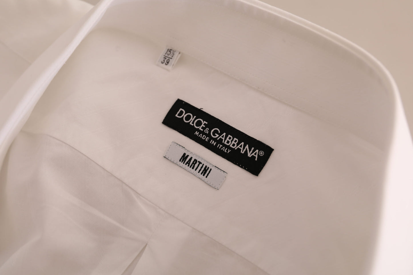 Dolce & Gabbana Elegant White Cotton Martini Dress Shirt - IT39 | S