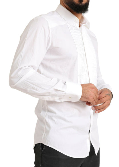 Dolce & Gabbana Elegant White Slim Fit Cotton Dress Shirt - IT40 | M