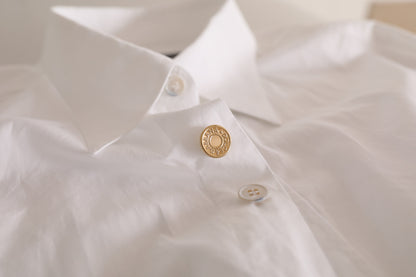 Dolce & Gabbana Elegant White Cotton Formal Shirt - IT41 | L