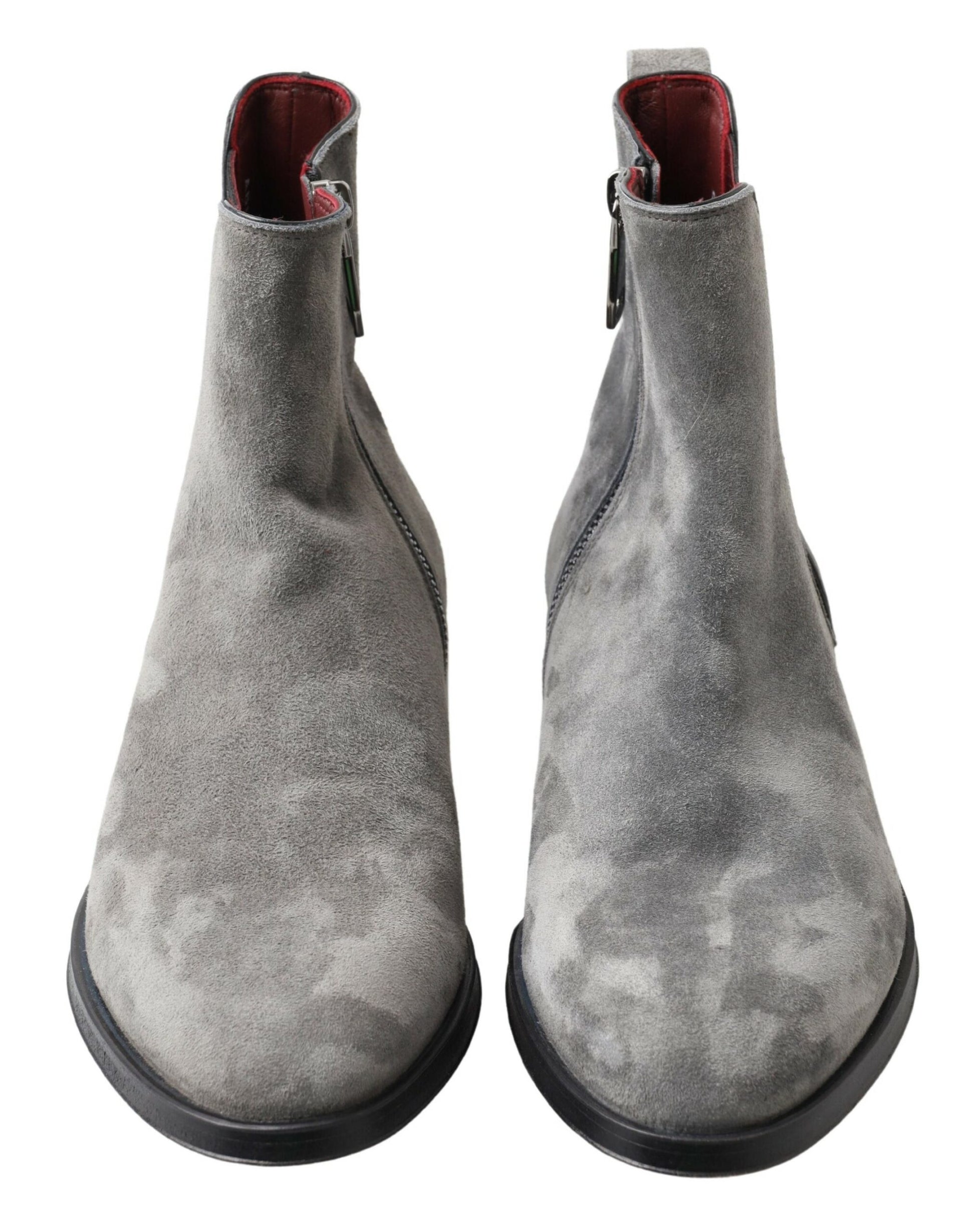 Dolce & Gabbana Elegant Gray Chelsea Leather Boots - EU39/US6