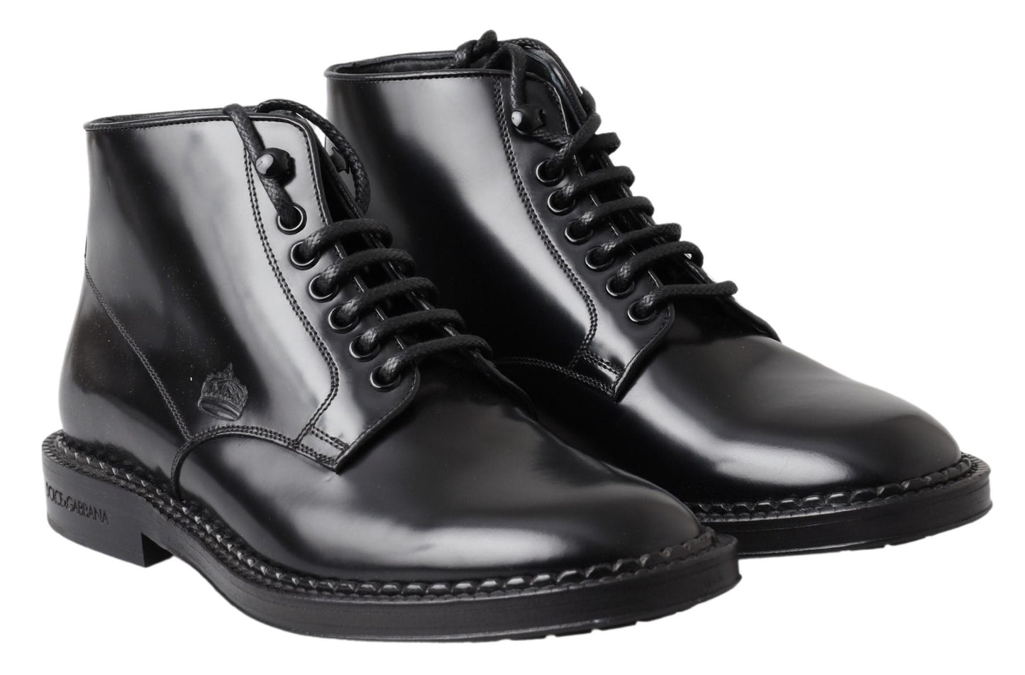 Dolce & Gabbana Elegant Black Leather Men’s Boots - EU39/US6