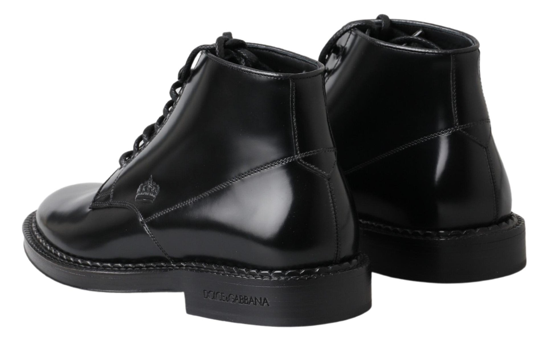 Dolce & Gabbana Elegant Black Leather Men’s Boots - EU39/US6