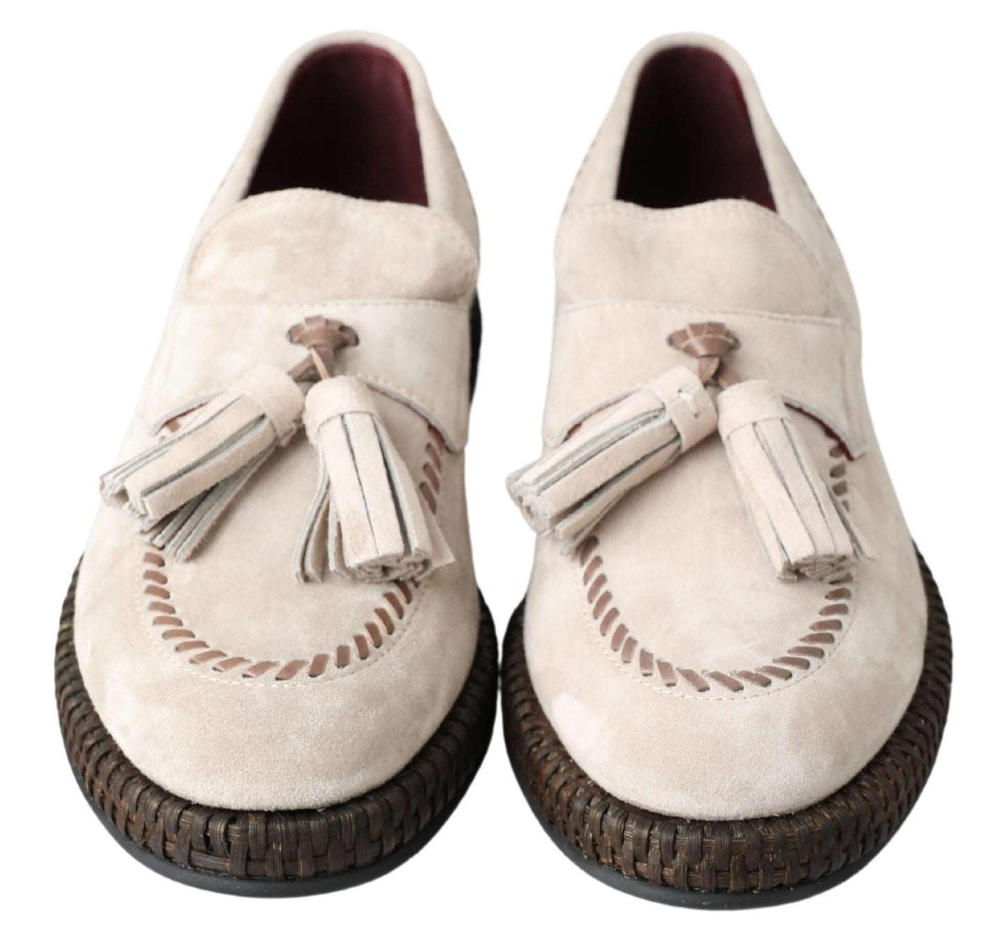 Dolce & Gabbana Elegant Ivory Leather Espadrilles - EU43/US10