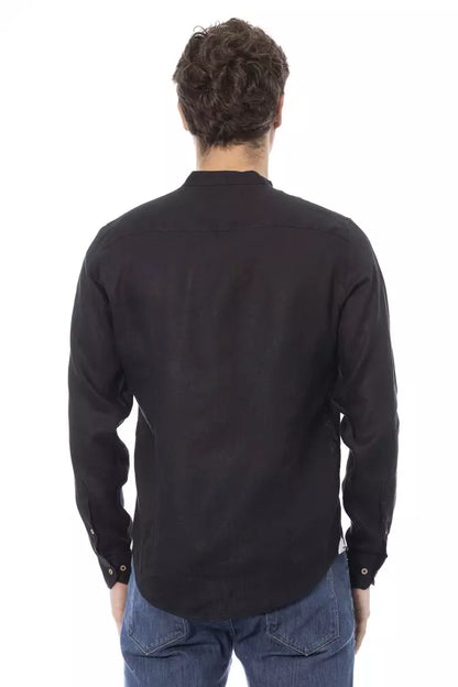 Baldinini Trend Black Lyocell Men Shirt - XL