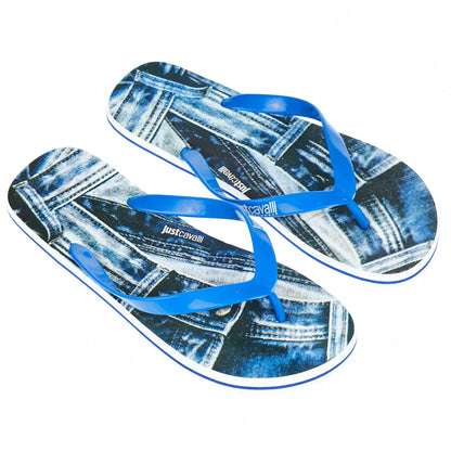 Just Cavalli Light Blue PVC Men Sandal