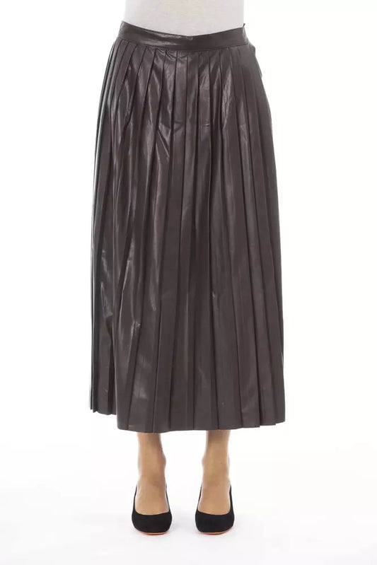 Alpha Studio Brown Polyethylene Women Skirt - IT42|M