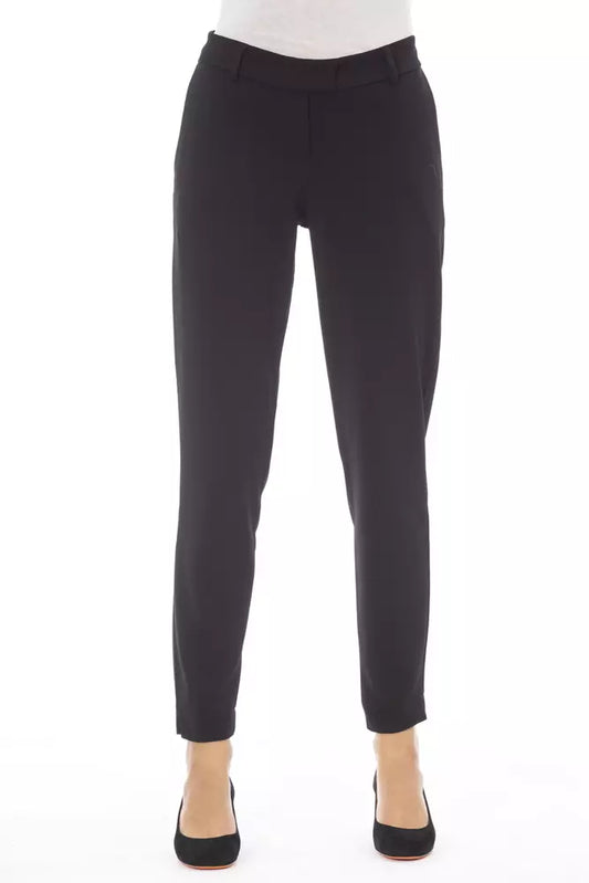 Alpha Studio Black Polyester Women’s Trouser - IT40|S