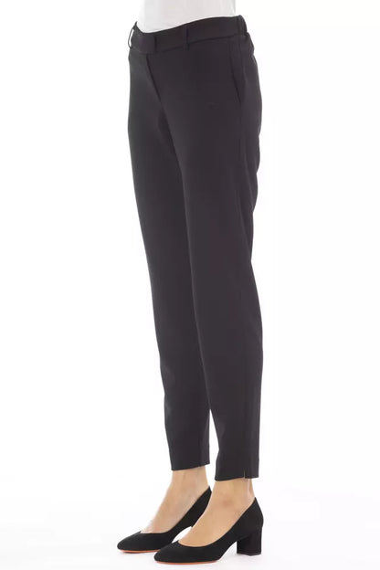 Alpha Studio Black Polyester Women’s Trouser - IT40|S