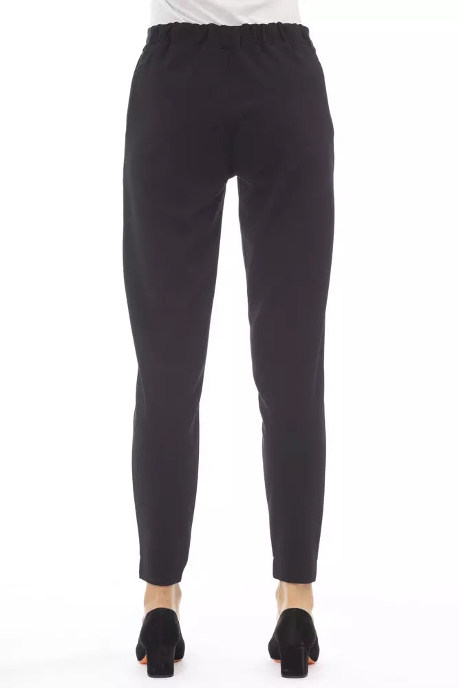 Alpha Studio Black Polyester Women’s Trouser - IT40|S