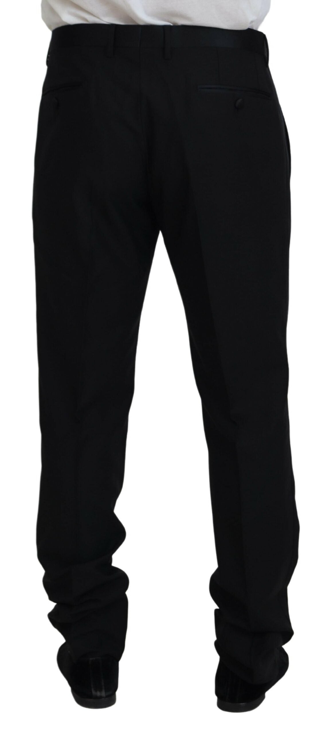 Dolce & Gabbana Elegant Slim Fit Black Dress Trousers - IT54 | XL