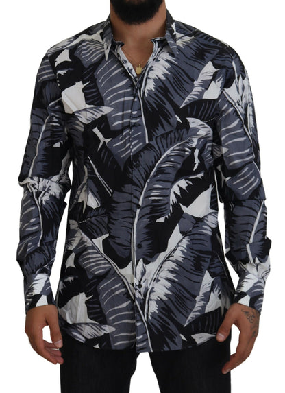 Dolce & Gabbana Multicolor Banana Leaf Print Casual Shirt - IT45 | 4XL