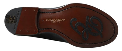 Dolce & Gabbana Elegant Black Leather Slipper Loafers