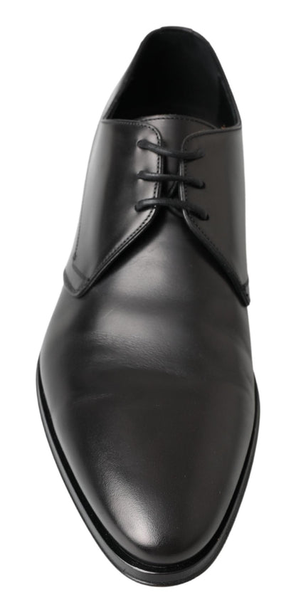 Dolce & Gabbana Classic Black Leather Derby Shoes - EU39/US6