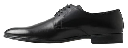 Dolce & Gabbana Classic Black Leather Derby Shoes - EU39/US6