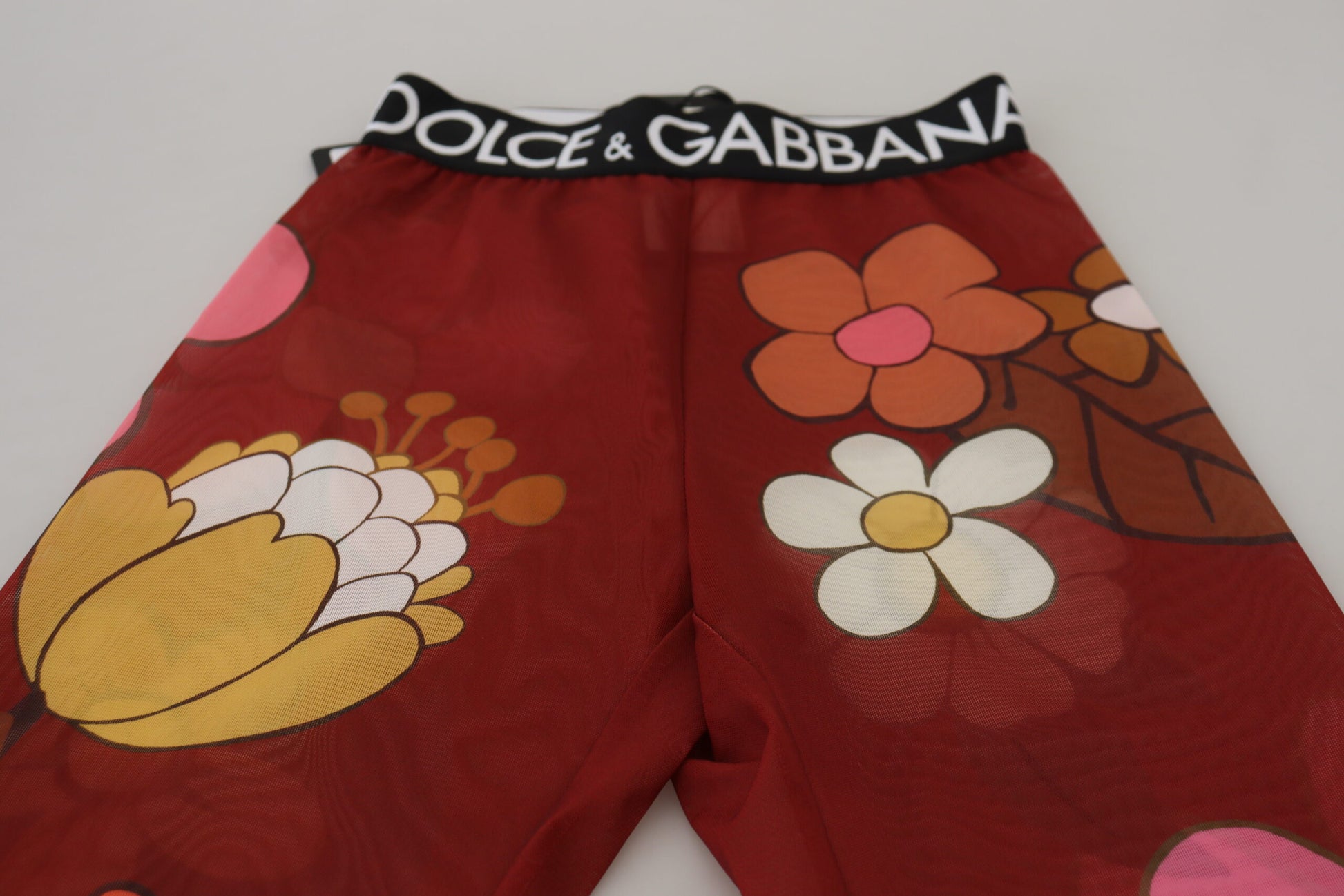 Dolce & Gabbana Floral Red High Waist Leggings - IT38 | XS