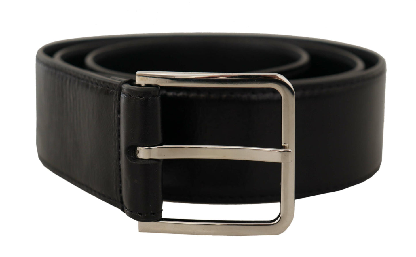 Dolce & Gabbana Elegant Black Leather Belt with Metal Buckle - 90 cm / 36 Inches