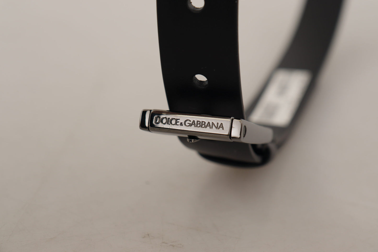 Dolce & Gabbana Elegant Black Leather Belt with Metal Buckle - 90 cm / 36 Inches