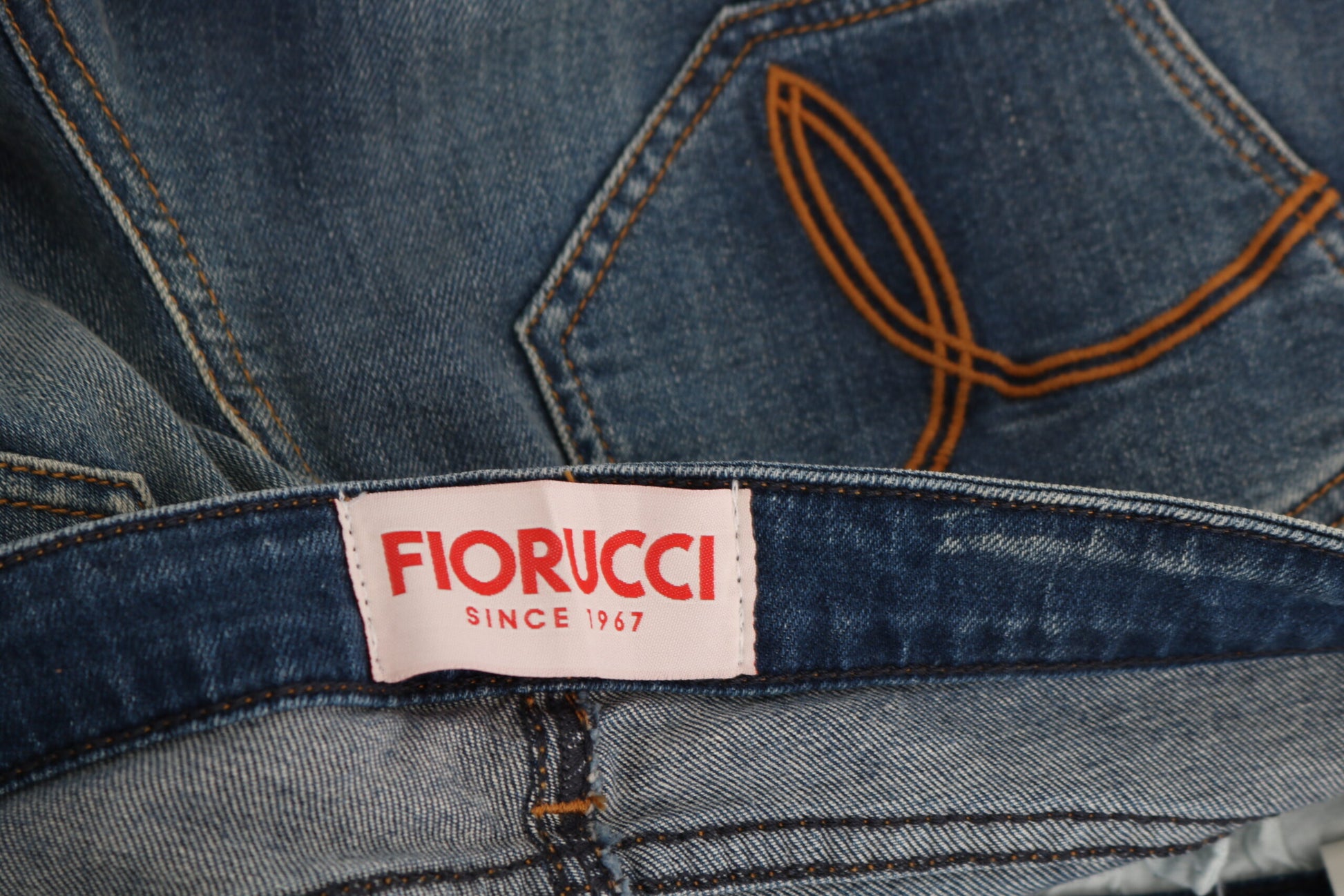 Fiorucci Svelte Mid Waist Slim Jeans in Vintage Blue - W32