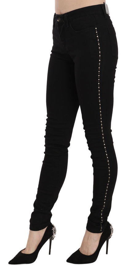 Costume National Chic Mid Waist Skinny Black Denim - W26