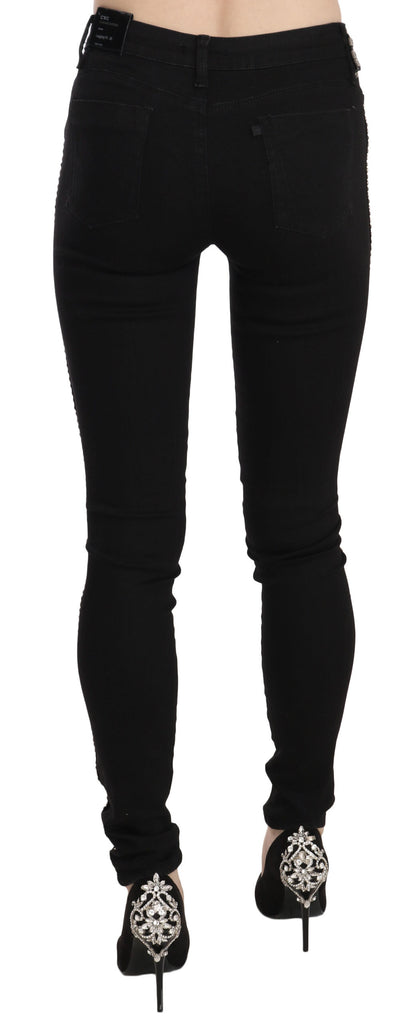 Costume National Chic Mid Waist Skinny Black Denim - W26