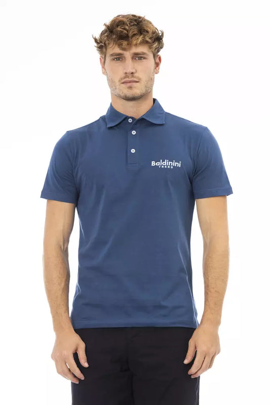 Baldinini Trend Blue Cotton Men Polo Shirt - 3XL