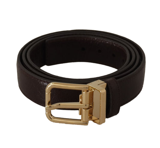 Dolce & Gabbana Elegant Leather Belt with Metal Buckle - 95 cm / 38 Inches