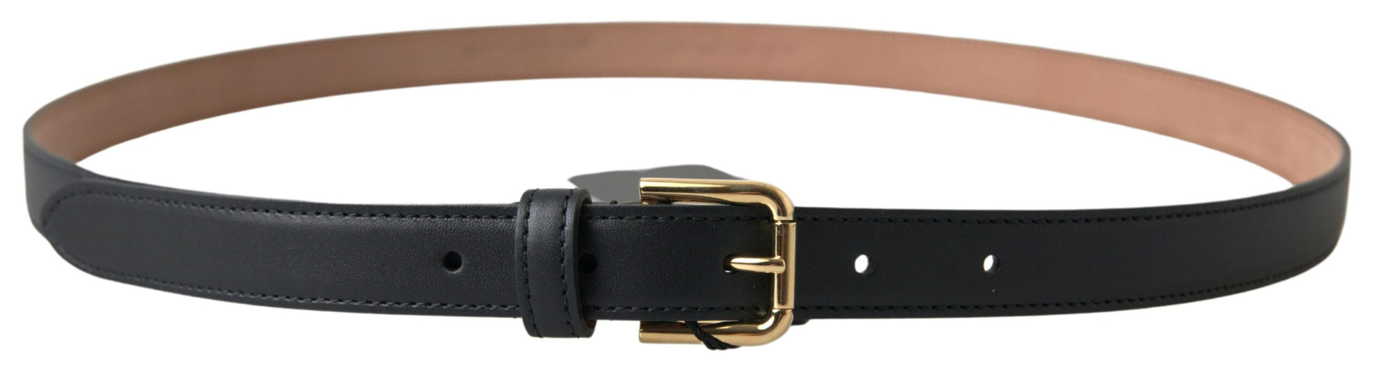 Dolce & Gabbana Elegant Italian Leather Belt with Metal Buckle - 100 cm / 40 Inches