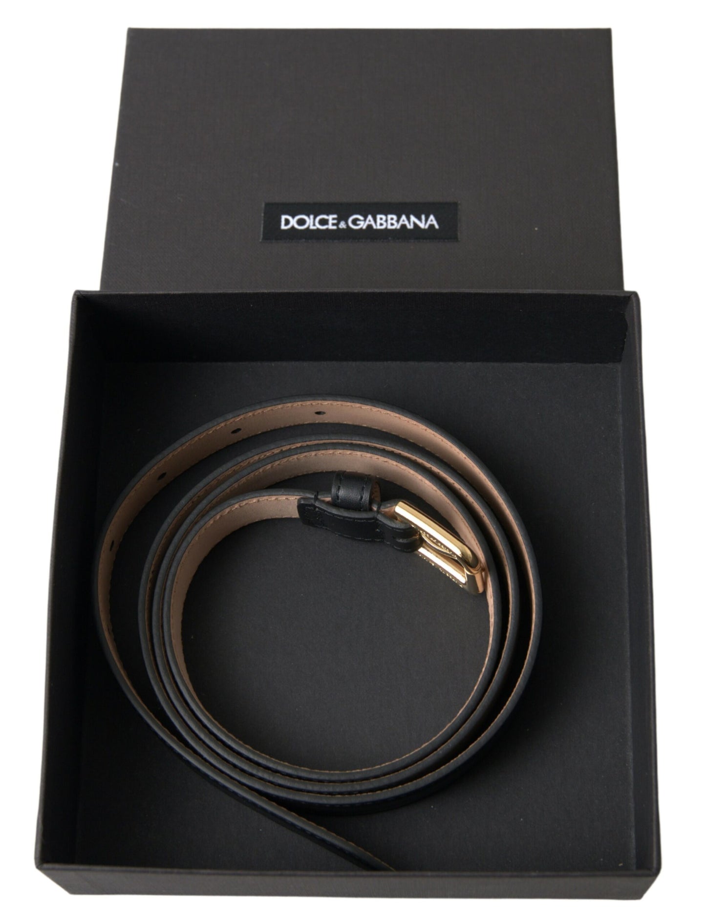 Dolce & Gabbana Elegant Italian Leather Belt with Metal Buckle - 100 cm / 40 Inches