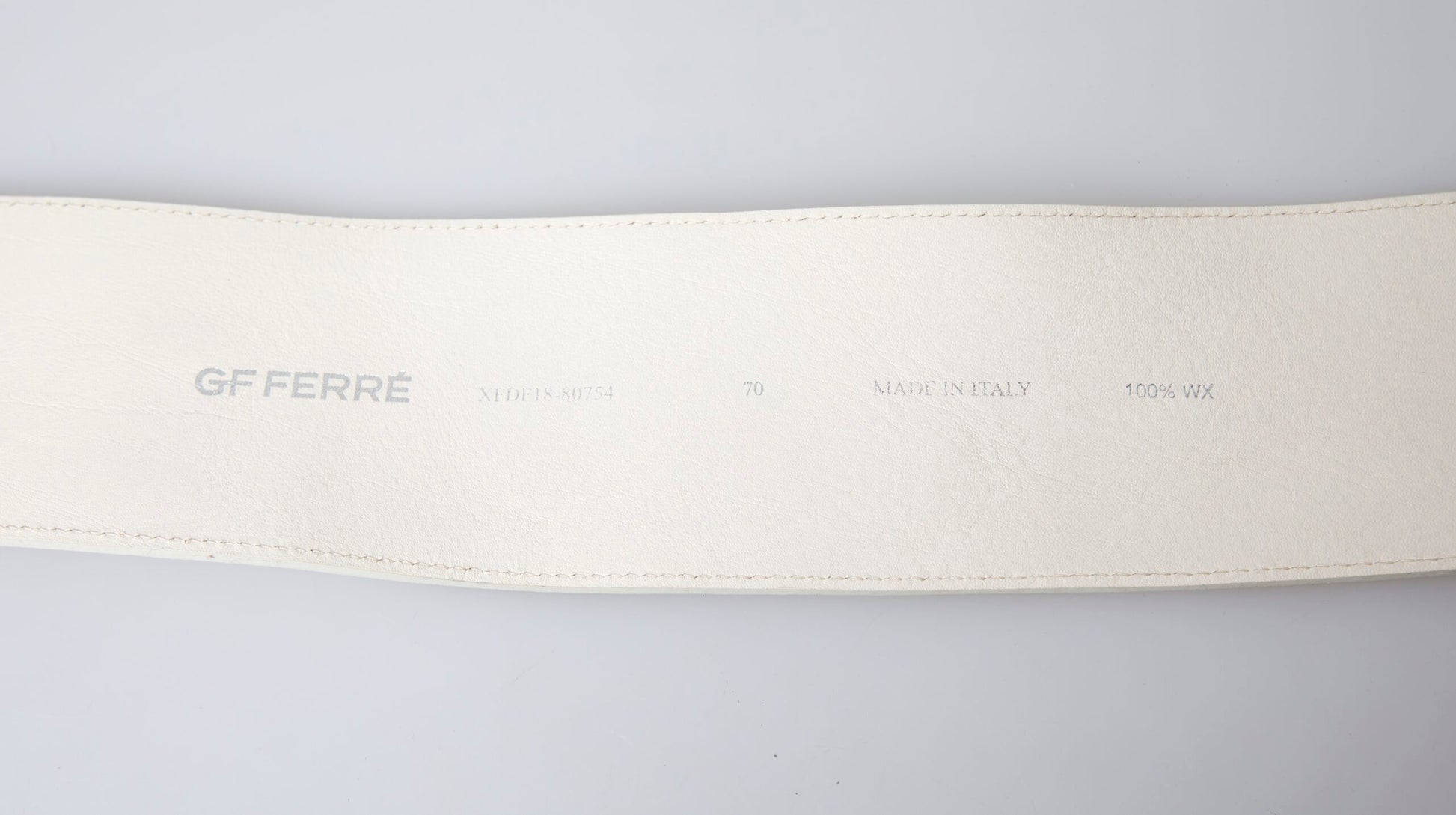 GF Ferre Chic Off White Snap Button Fashion Belt - 70 cm / 28 Inches