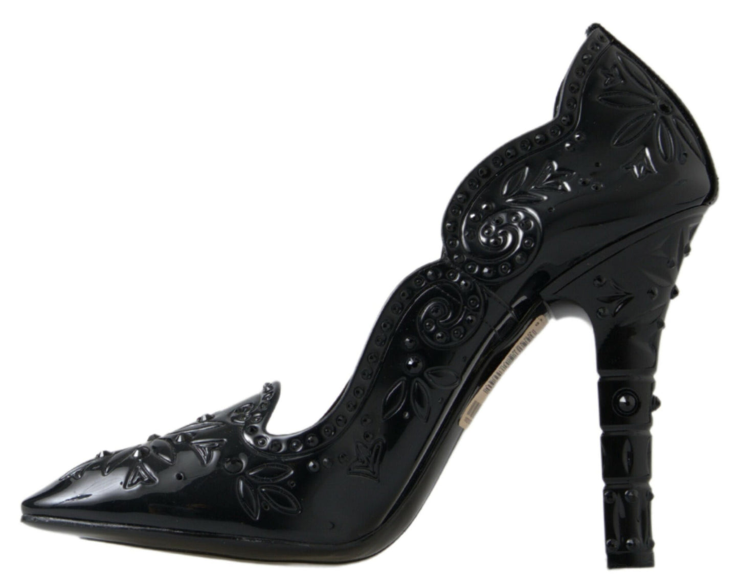 Dolce & Gabbana Elegant Black Crystal Cinderella Pumps - EU39/US8.5