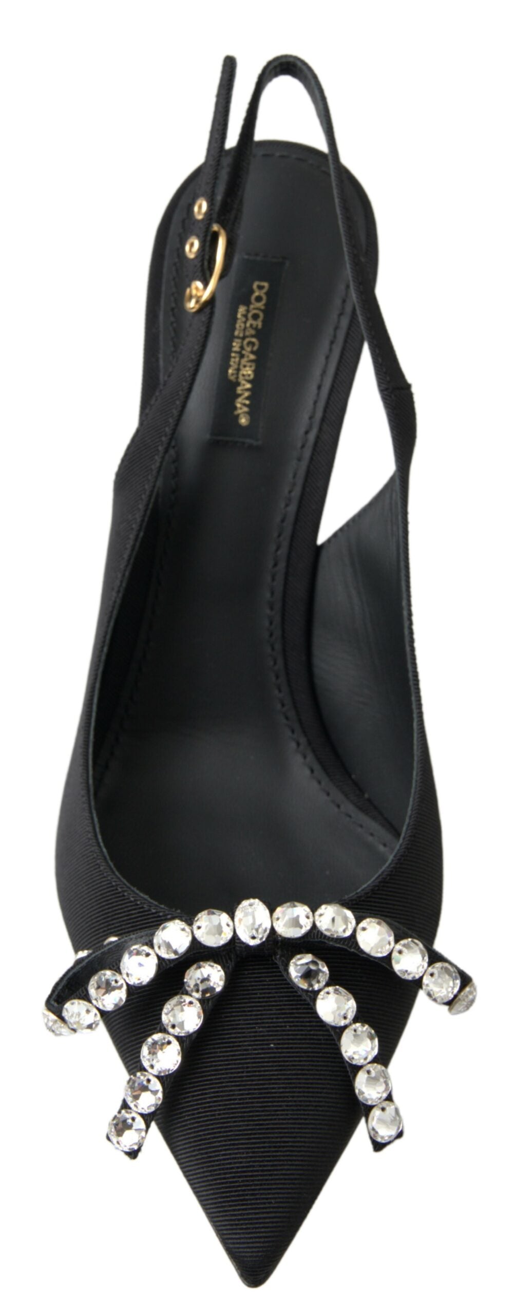 Dolce & Gabbana Embellished Black Slingback Heels Pumps - EU39.5/US9