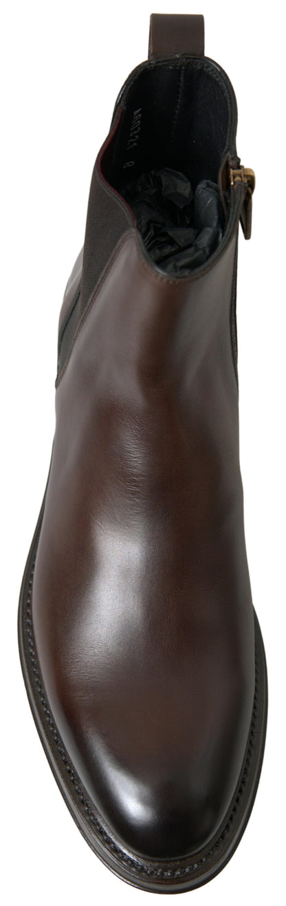 Dolce & Gabbana Elegant Leather Chelsea Boots - EU40/US7