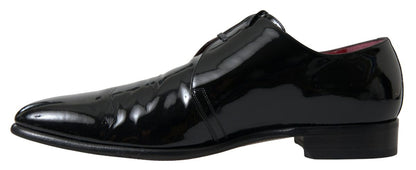 Dolce & Gabbana Elegant Black Patent Leather Formal Men’s Shoes - EU44/US11